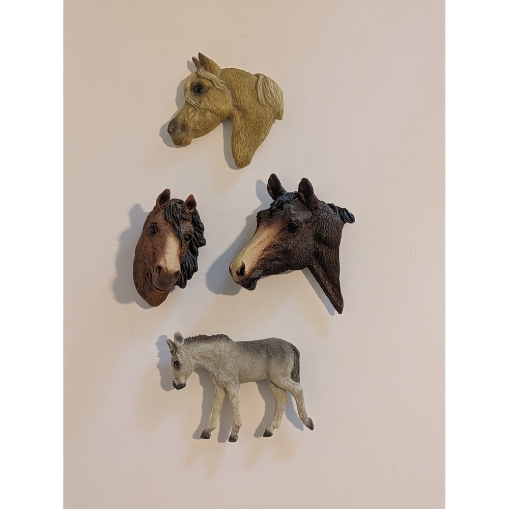 Horse Refrigerator Magnets Lot Of 4 Arabian Palomino Grey Foal